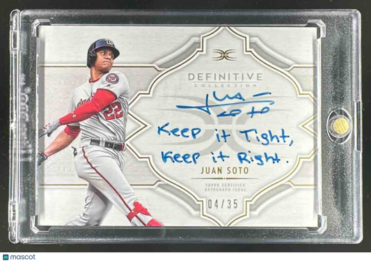 2021 Topps Definitive Juan Soto #DCA-JS Auto Collection 4/35 Nationals