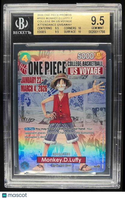 2024 One Piece The Best Monkey.D.Luffy #P-055 Promo BGS 9.5