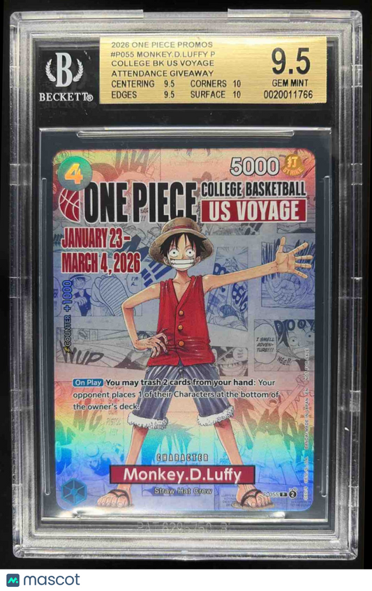 2024 One Piece The Best Monkey.D.Luffy #P-055 Promo BGS 9.5