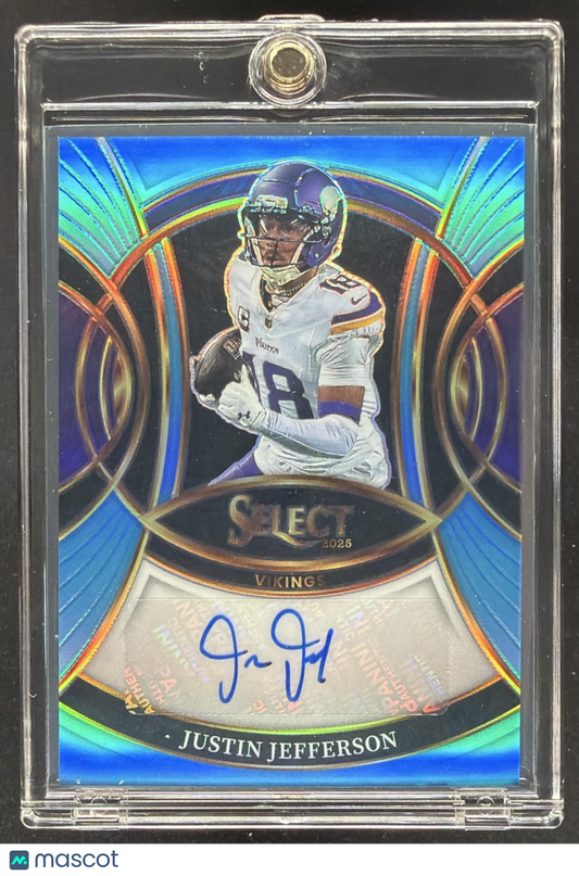 2025 Panini Select Justin Jefferson #SP-JJN Signatures Light Blue Prizm /49 Auto