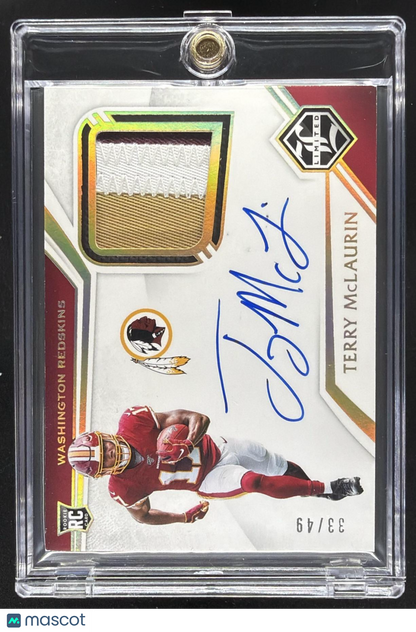 2019 Panini Limited Terry McLaurin #130 Gold Spotlight 33/49 MEM Auto RC