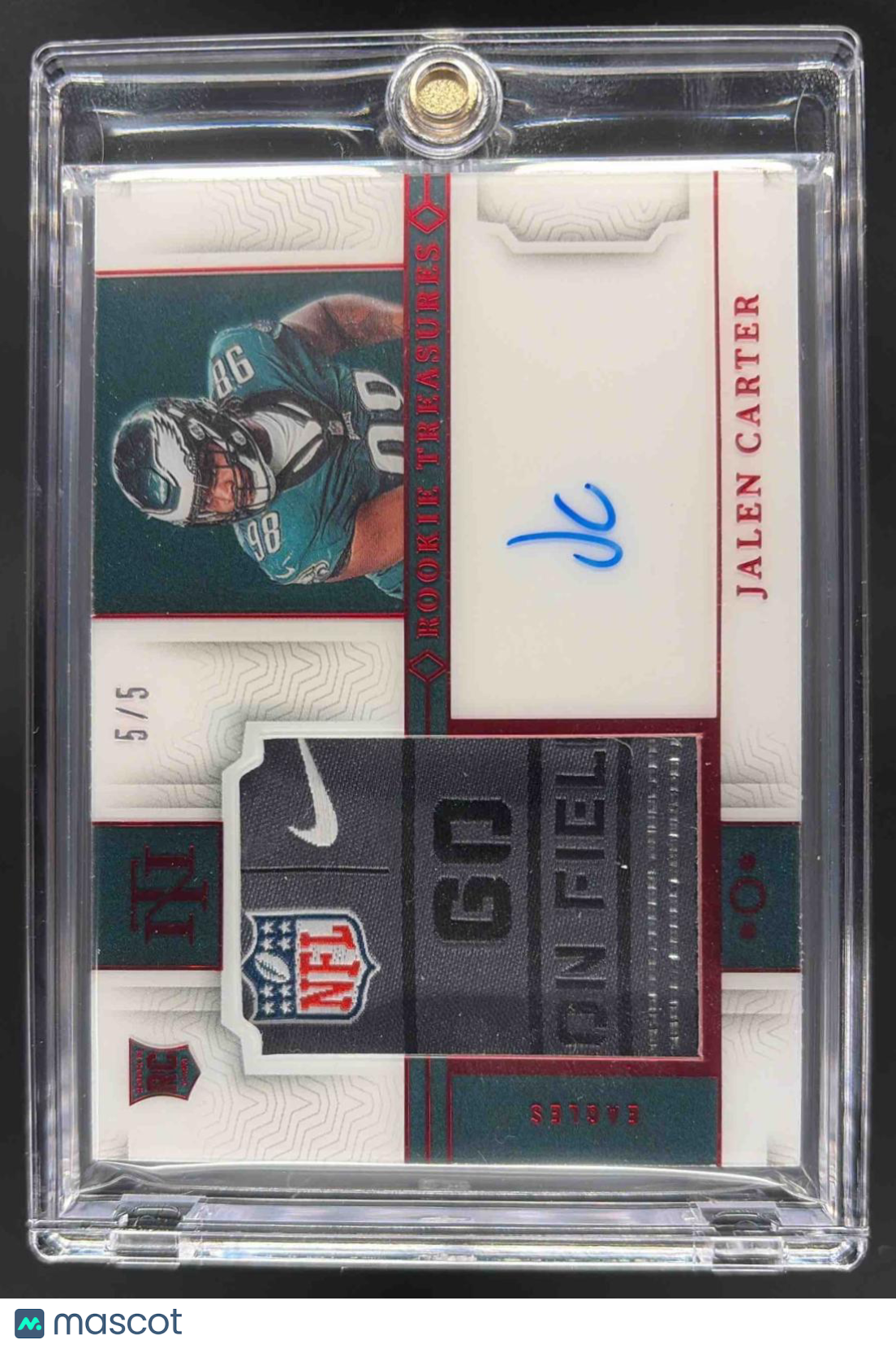 2023 National Treasures Jalen Carter #RTS-JCR Black Laundry Tag Auto 5/5 RC