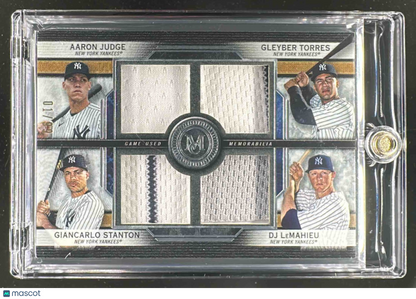 2020 Topps Museum Collection Aaron Judge #SPQR-AJ Primary Pieces Quad Relics /99