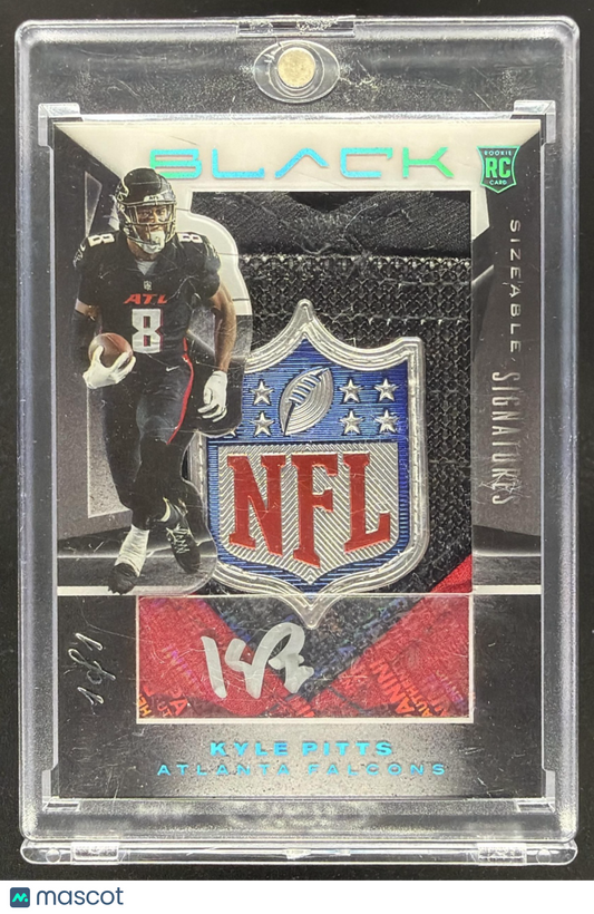 2021 Panini Black Kyle Pitts #SRJ-KP Sizeable Signatures Rookie Shield 1/1 Auto