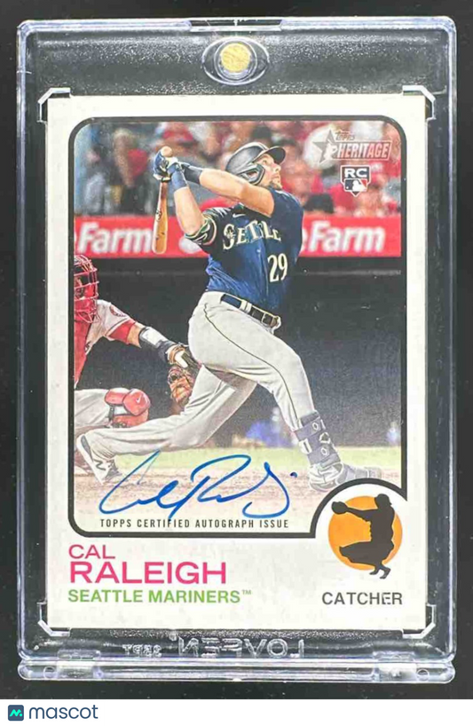 2022 Topps Heritage Cal Raleigh #ROA-CR Real One Auto RC Mariners