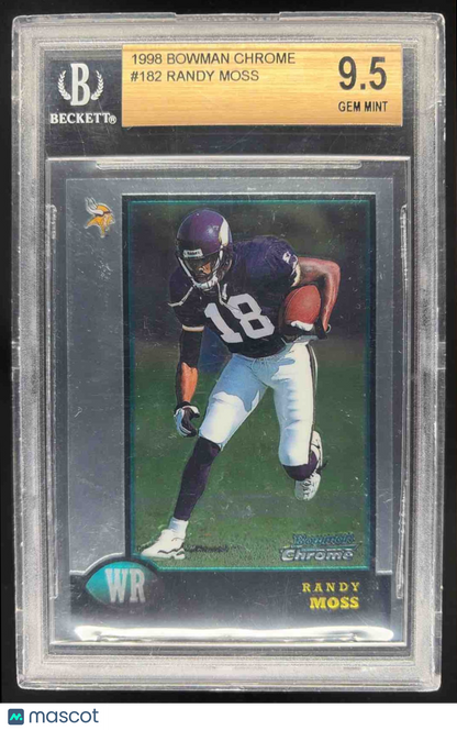 1998 Bowman Chrome Randy Moss #182 RC BGS 9.5
