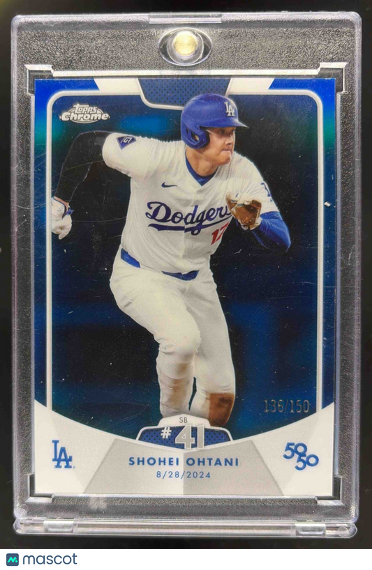 2024 Topps 50/50: Shohei Ohtani #28 Chrome Blue 136/150 Dodgers