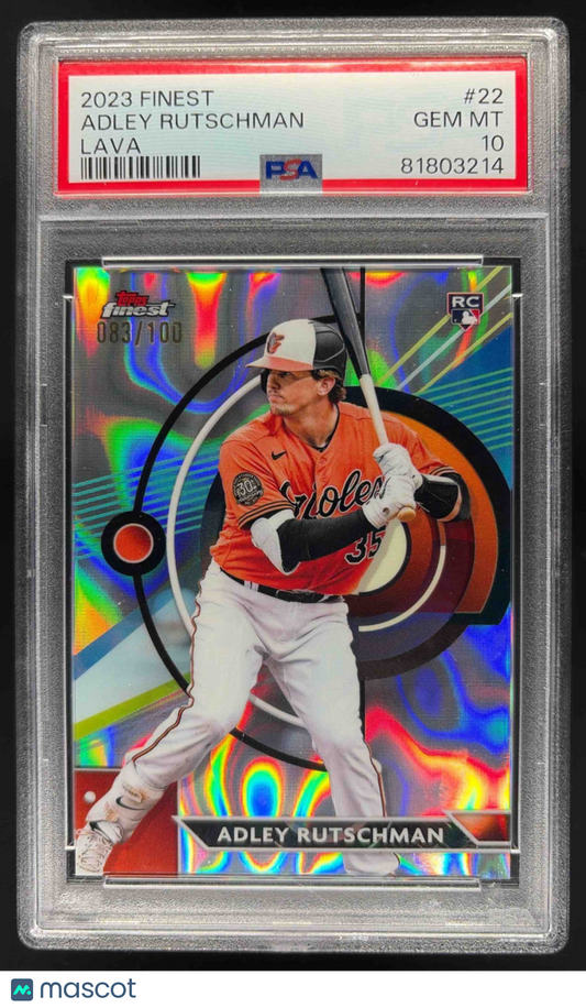2023 Topps Finest Adley Rutschman #22 Lava 83/100 RC PSA 10