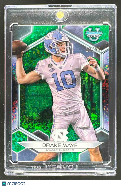 2023 Bowman University Best Drake Maye #96 Green Mini Diamond Refractor 2/99
