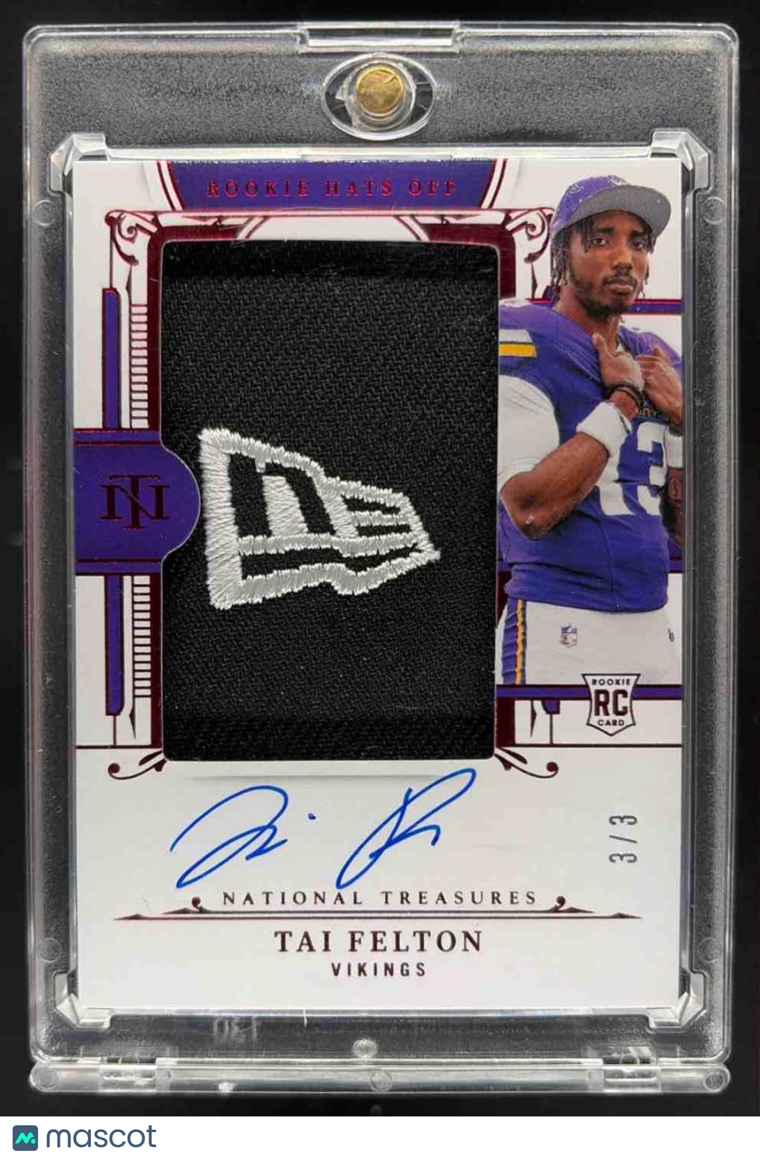 2025 Panini National Treasures Tai Felton #19 Rookie Hats Off Signatures New Era /3 RC Auto