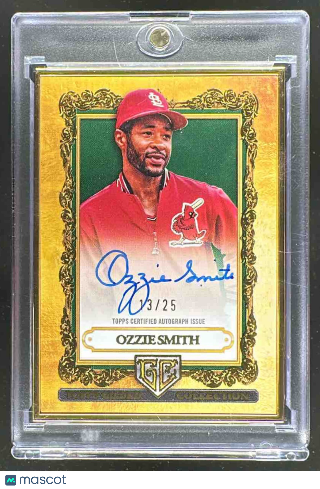 2025 Topps Gilded Collection Ozzie Smith #GOG-OS Gallery of Gold Auto /25