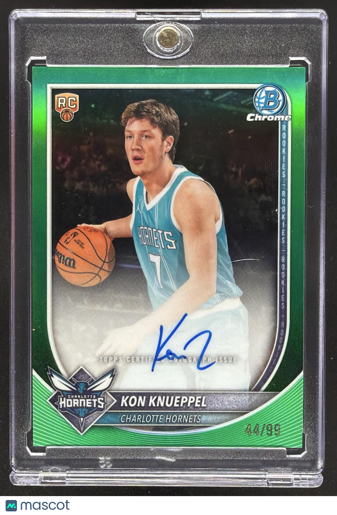 2025 Bowman Kon Knueppel #BCA-KK Chrome Auto Green Geometric Refractor /99 RC