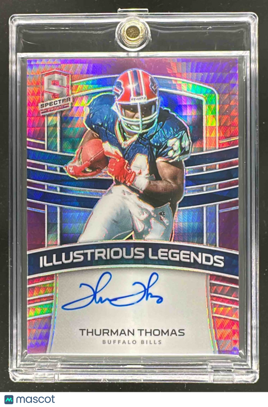 2021 Panini Spectra Thurman Thomas #ILS-TT Illustrious Legends Neon Pink /8 Auto