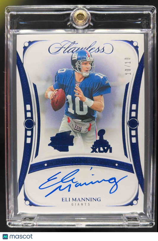 2024 Panini Flawless Eli Manning Super Bowl Sapphire Auto 10/10 Jersey #