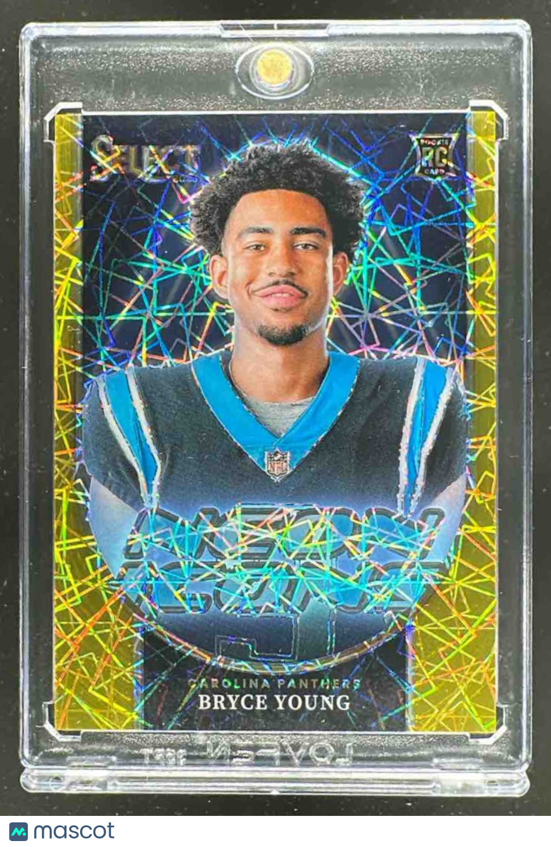 2023 Panini Select Bryce Young #NI-BYO Neon Icons Gold Prizm 0/10 RC Panthers