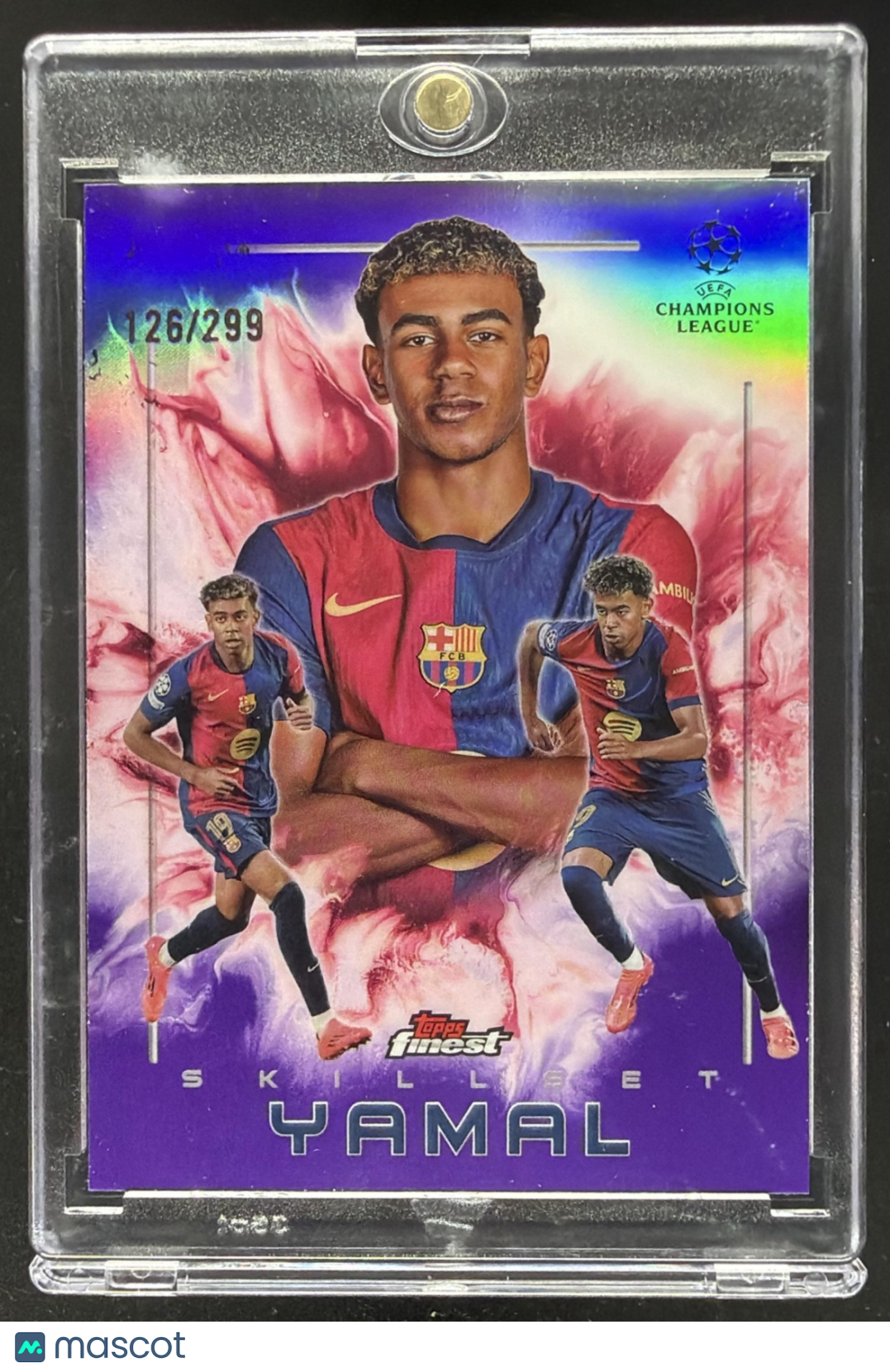 2024 Topps Finest UEFA Club Competitions Lamine Yamal #SK-3 Skillset Purple Refractor /299