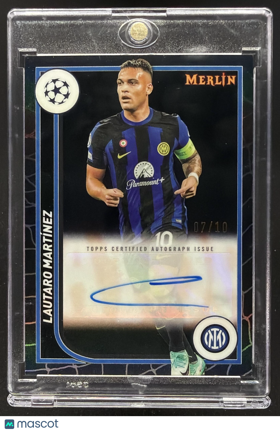 2023 Topps Chrome Merlin UEFA Club Lautaro Martinez #AH-LM Auto Black /10