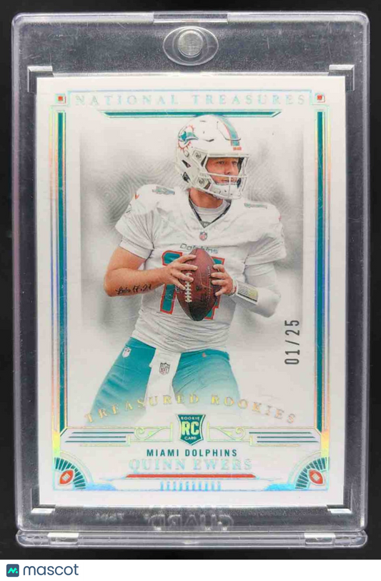 2025 Panini National Treasures Quinn Ewers #24 Treasured Rookies Holo Silver /25 RC