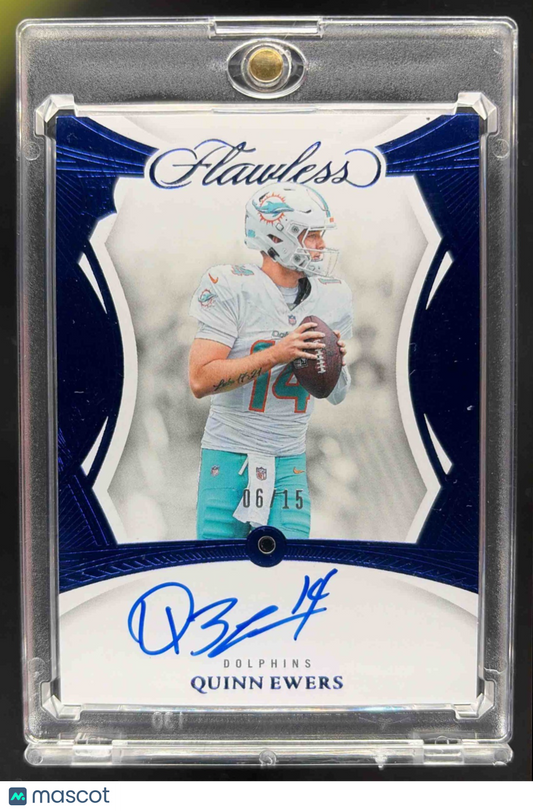 2025 Panini Flawless Quinn Ewers #3 Rookie Gems Signatures Sapphire /15 RC Auto