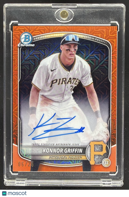 2025 Bowman Konnor Griffin #BMA-KG Chrome Prospect Auto Mega Box Orange Refractor /25