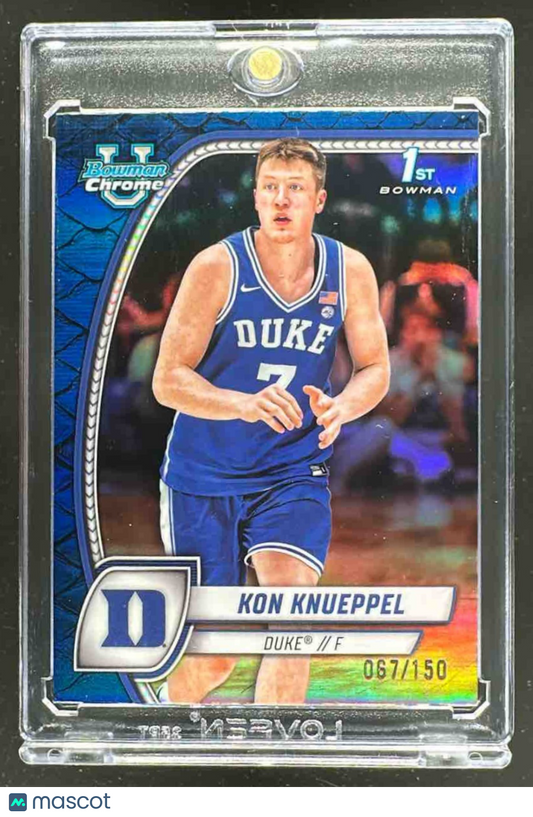 2024 Bowman University Chrome Kon Knueppel #48 Reptilian Blue Refractor /150
