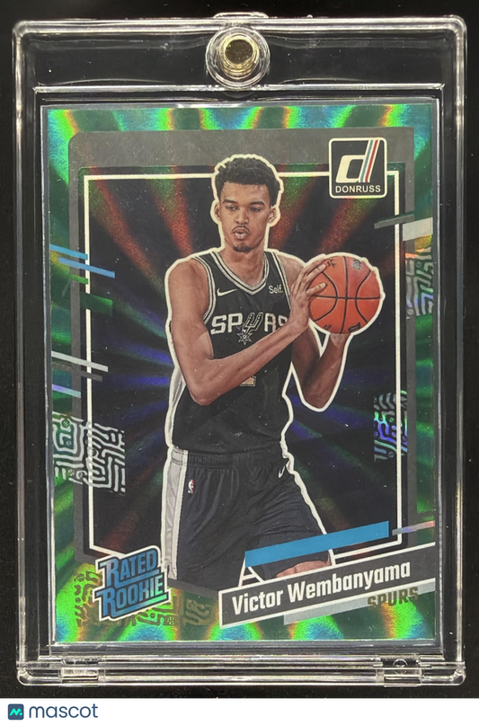 2023-24 Panini Donruss Victor Wembanyama #220 Green Laser Holo RC Rated Rookie