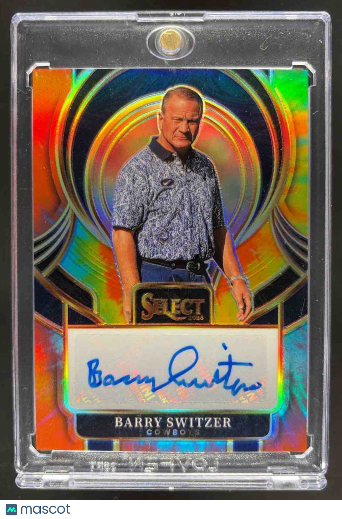 2025 Panini Select Barry Switzer #SIP-BSR Signatures Tie-Dye Prizm /25 Auto