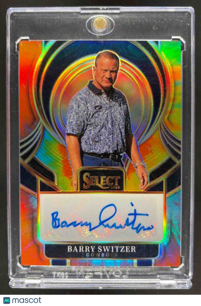 2025 Panini Select Barry Switzer #SIP-BSR Signatures Tie-Dye Prizm /25 Auto