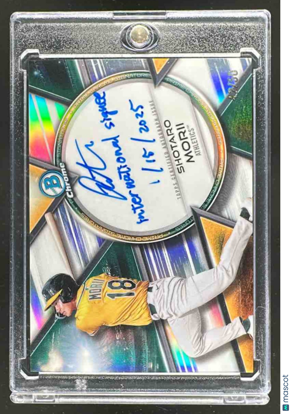 2025 Bowman Chrome Shotaro Morii #PCS-SM Prime Signatures 42/50 Auto Athletics