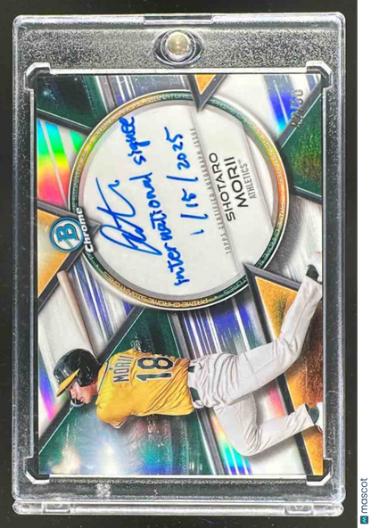 2025 Bowman Chrome Shotaro Morii #PCS-SM Prime Signatures 42/50 Auto Athletics