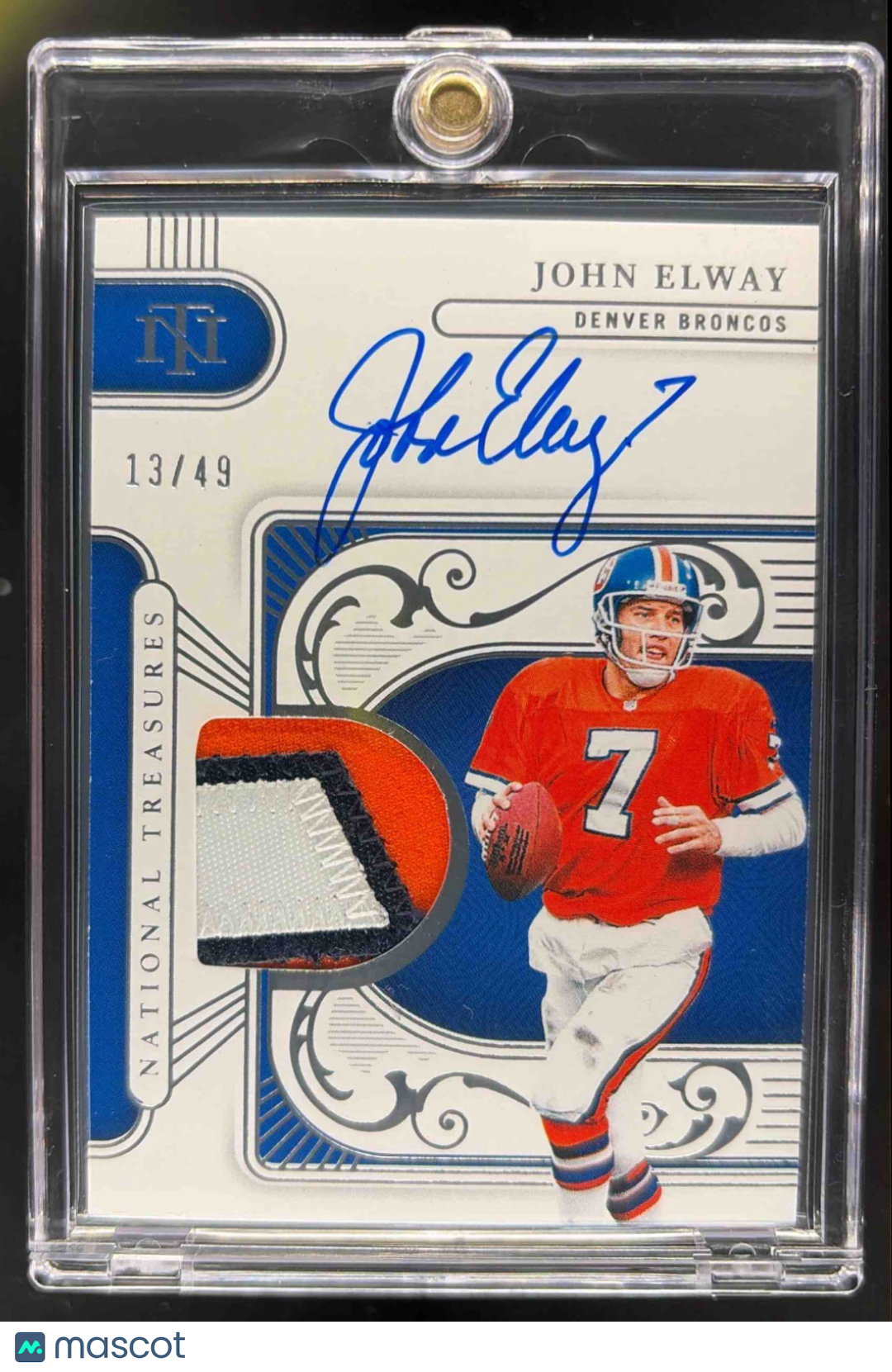 2025 Panini National Treasures John Elway #MTS-JEY Material Signatures /49 MEM Auto