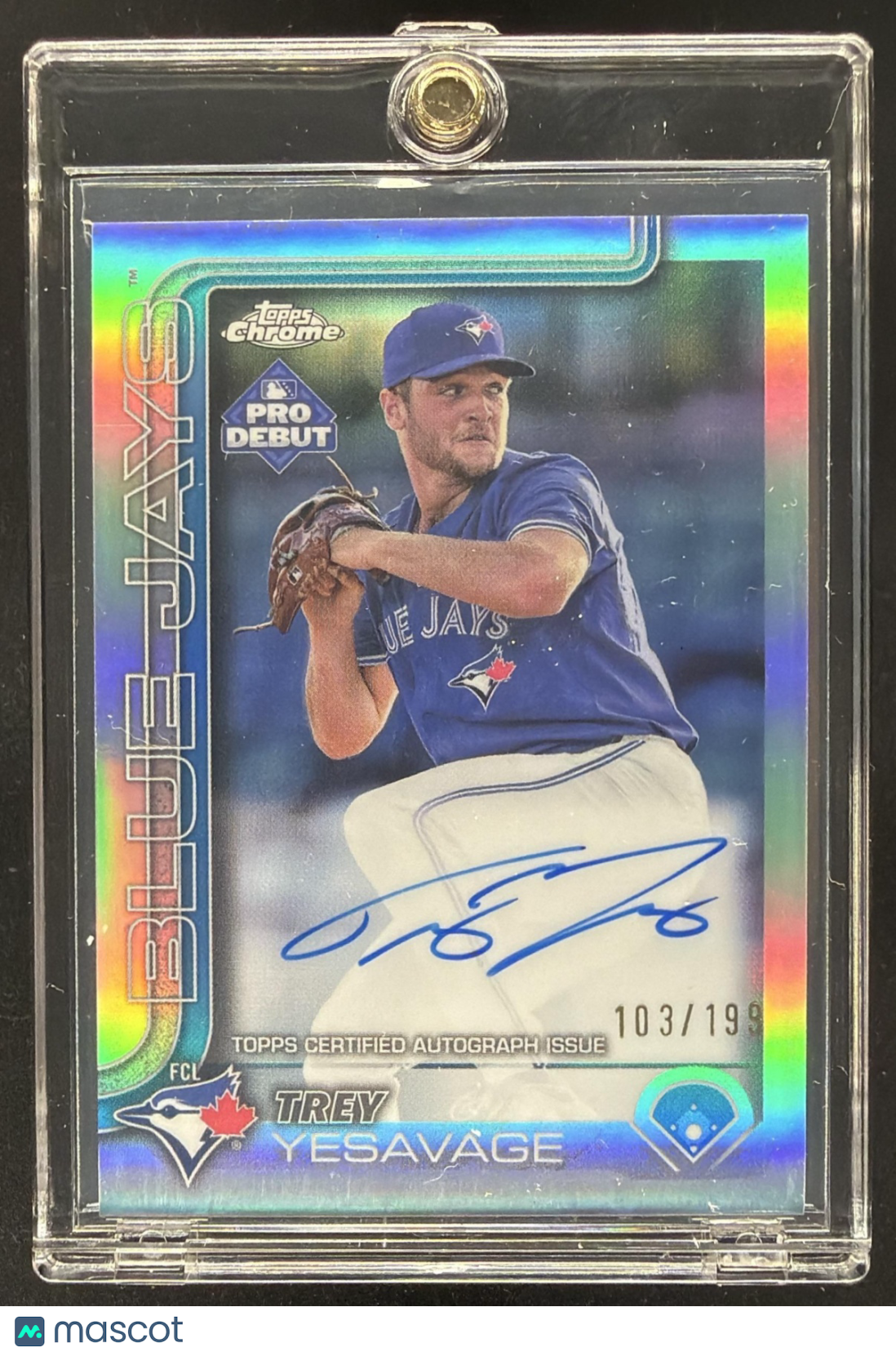 2025 Topps Chrome Trey Yesavage Pro Debut Refractor Auto /499