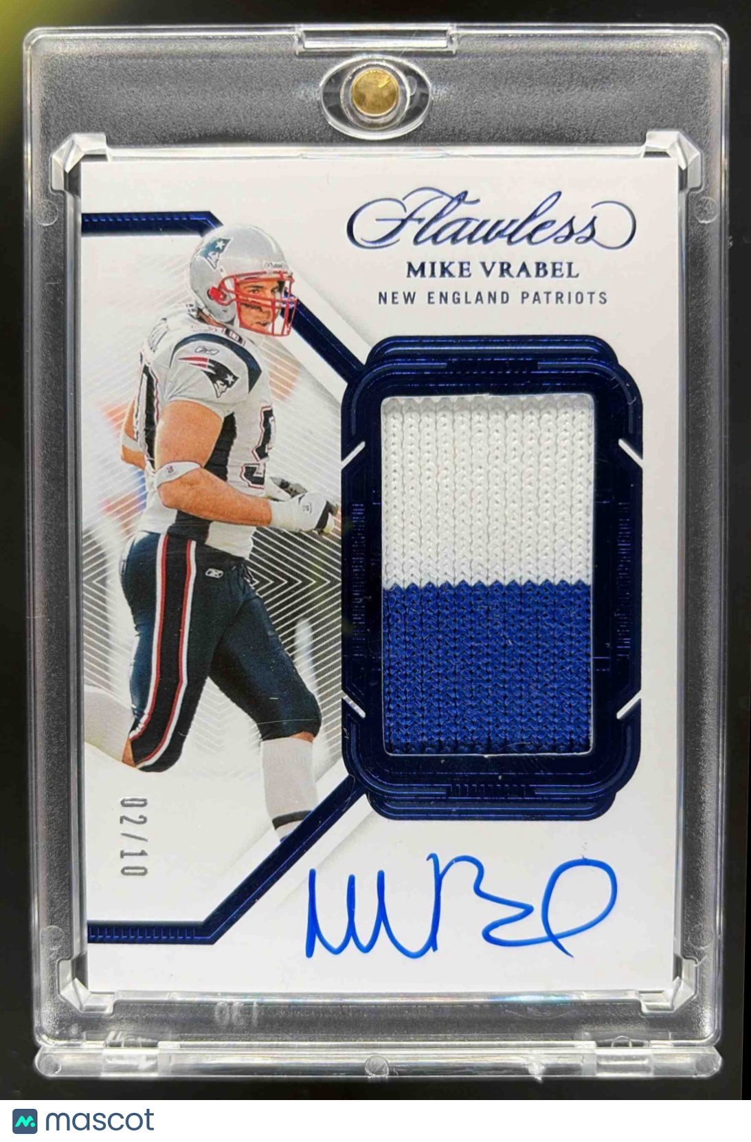 2023 Panini Flawless Mike Vrabel #PA-MVR Patch Auto Sapphire 1/10 MEM Patriots
