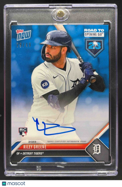 2023 Topps Now Riley Greene #242 Blue 29/49 RC Auto