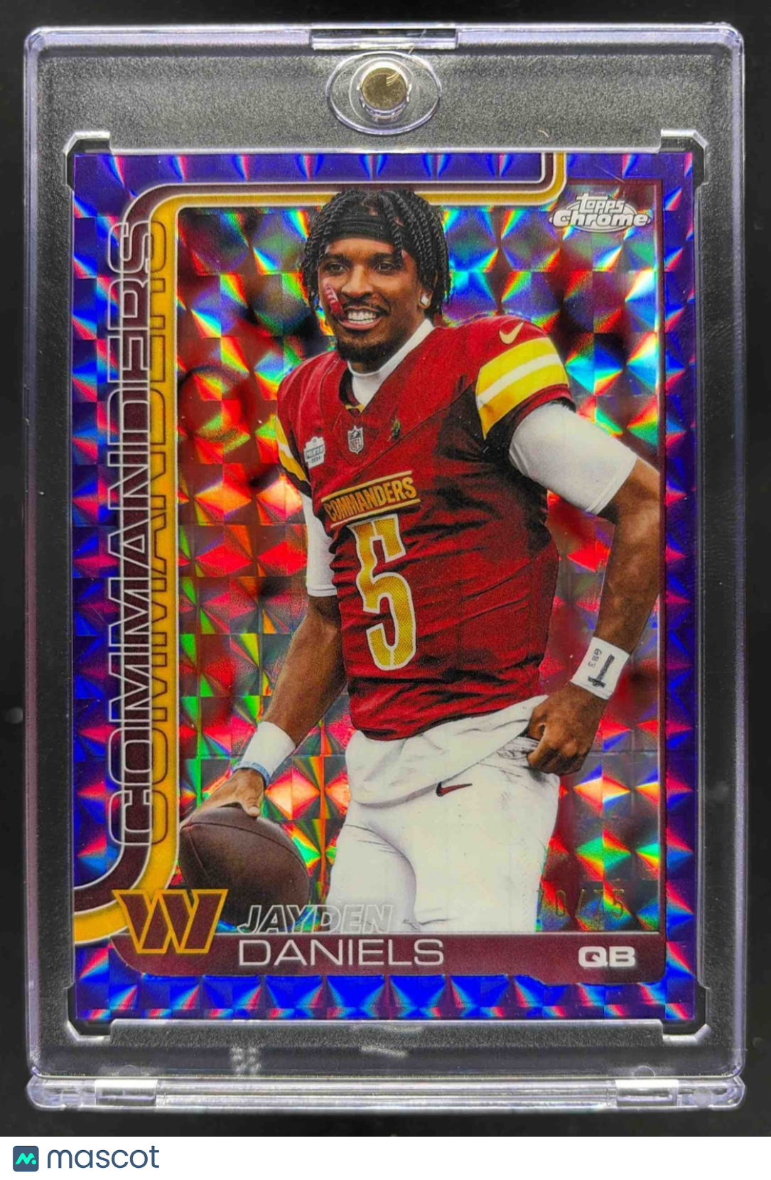 2025 Topps Chrome Jayden Daniels #295 Image Variation Purple Geo Refractor /75