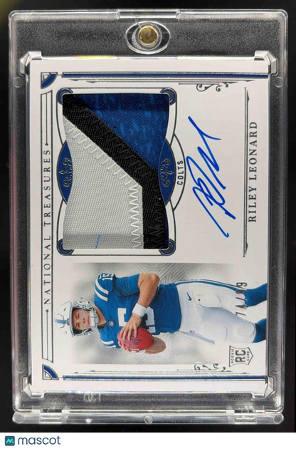 2025 Panini National Treasures Riley Leonard #174 Rookie Patch Auto /99 MEM RC