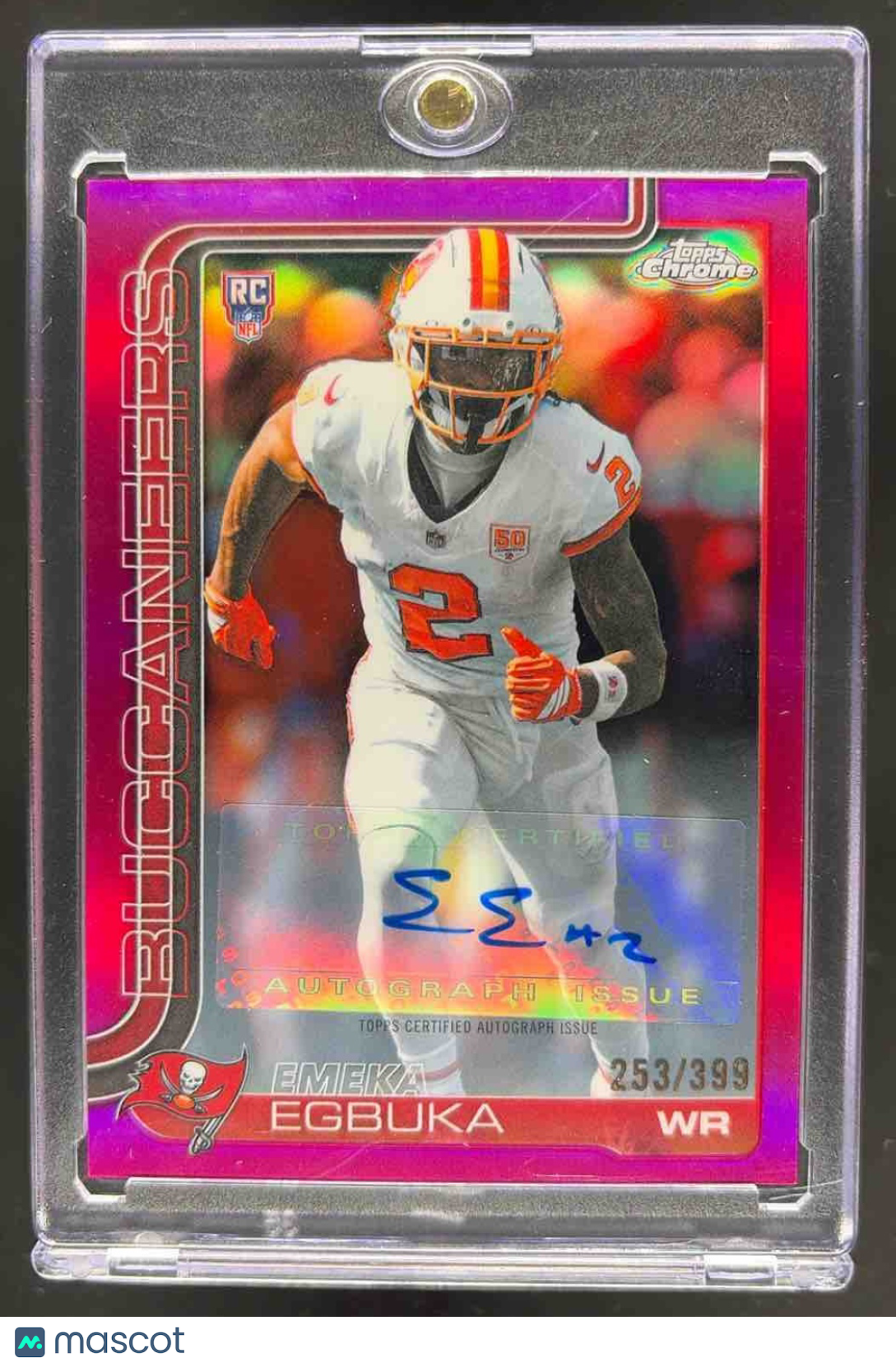 2025 Topps Chrome Emeka Egbuka #RA-EE Rookie Auto Magenta Refractor 253/399 RC