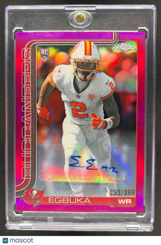 2025 Topps Chrome Emeka Egbuka #RA-EE Rookie Auto Magenta Refractor 253/399 RC