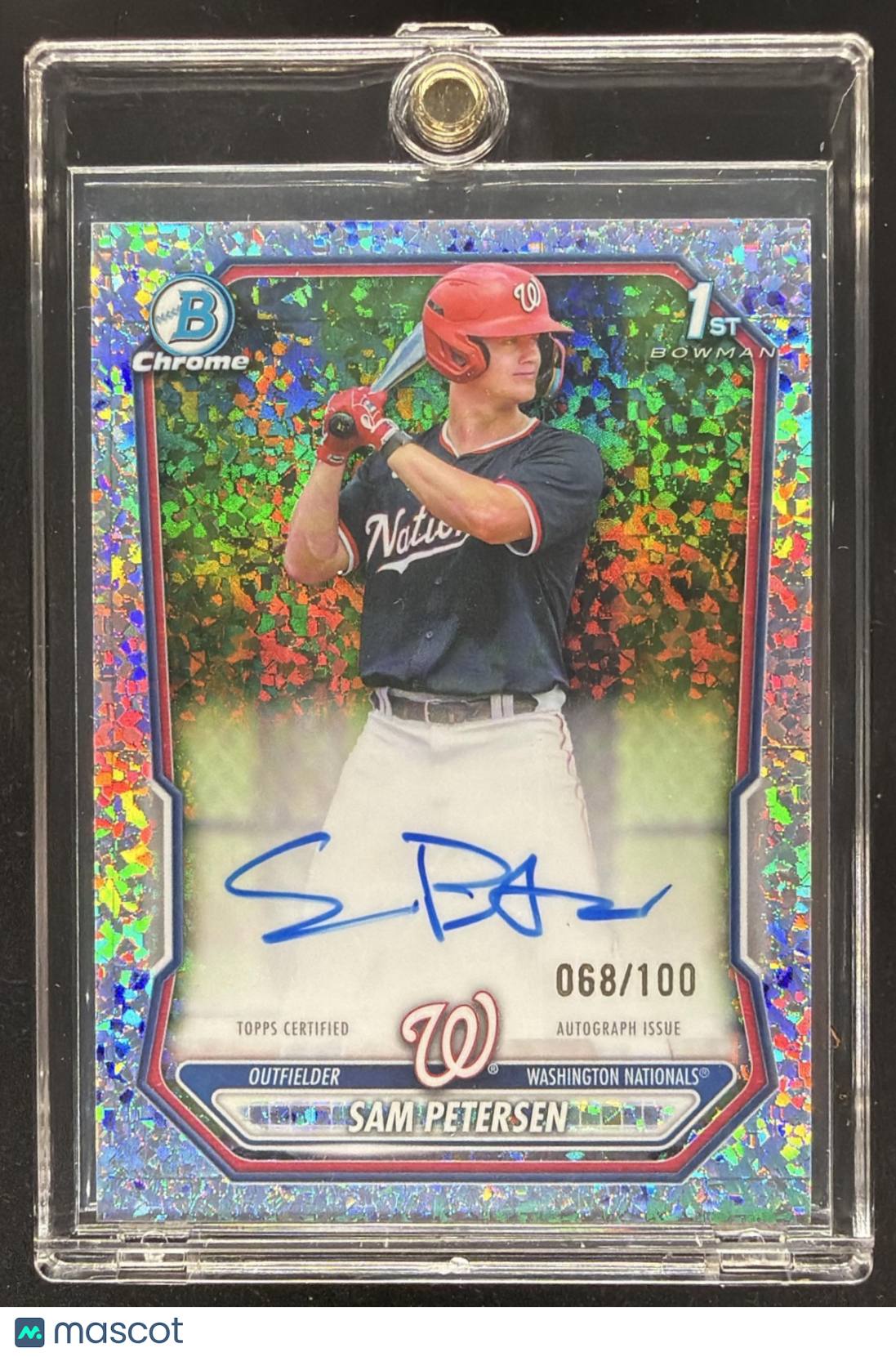 2026 Bowman Sam Petersen #CPA-SP Chrome Auto Mini-Diamond Refractor /100 1st