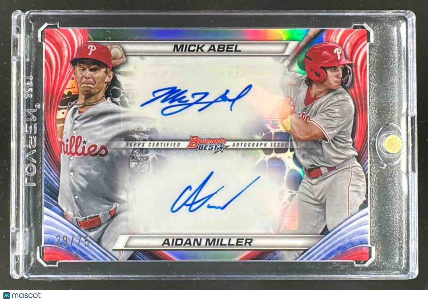 2024 Bowman's Best Aidan Miller Mick Abel #DA-AM Dual Auto 29/75 Phillies