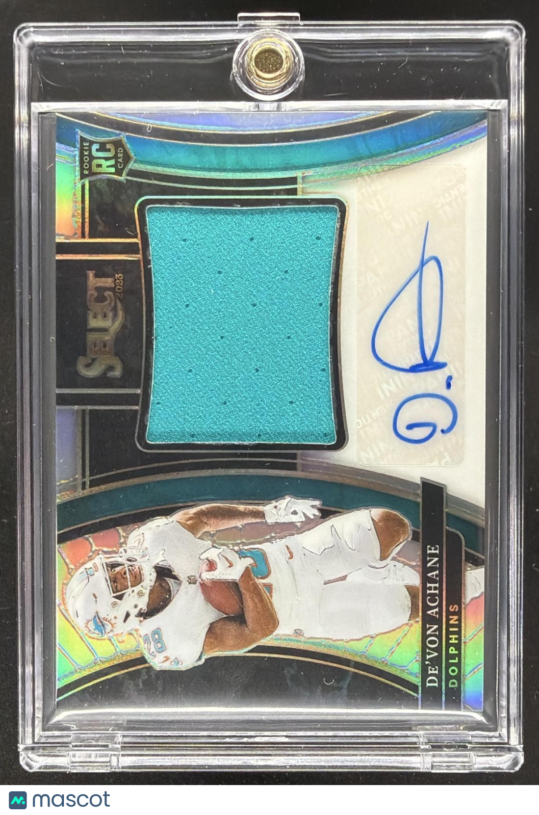 2023 Panini Select De'Von Achane #RSI-DAC Rookie Signatures Prizm /99 Auto RC