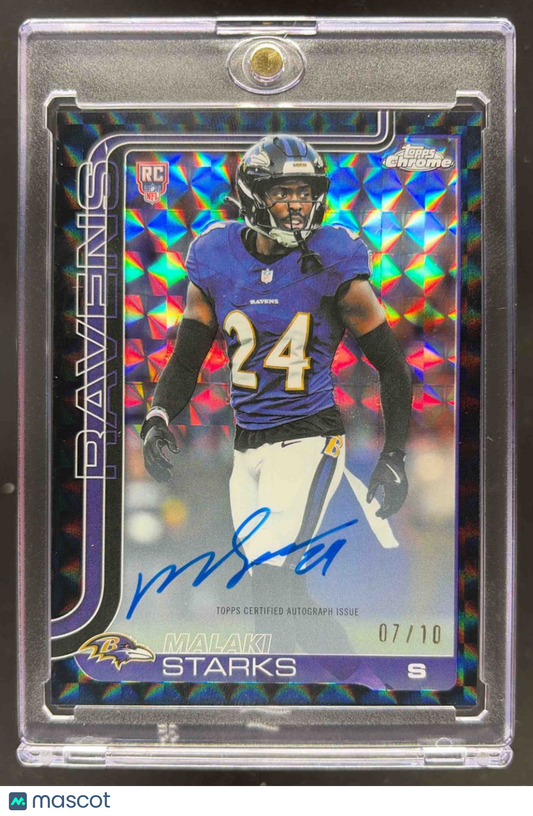 2025 Topps Chrome Malaki Starks #RA-MS Rookie Auto Black Geometric Refractor /10 RC
