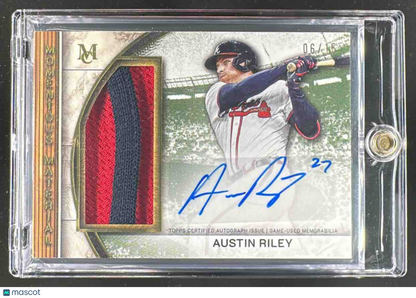 2025 Topps Museum Collection Austin Riley #MMJPA-AR Jumbo Patch Auto Gold /15