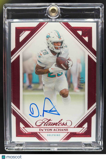 2023 Panini Flawless De'Von Achane #2 Rookie Signatures Ruby Auto /15