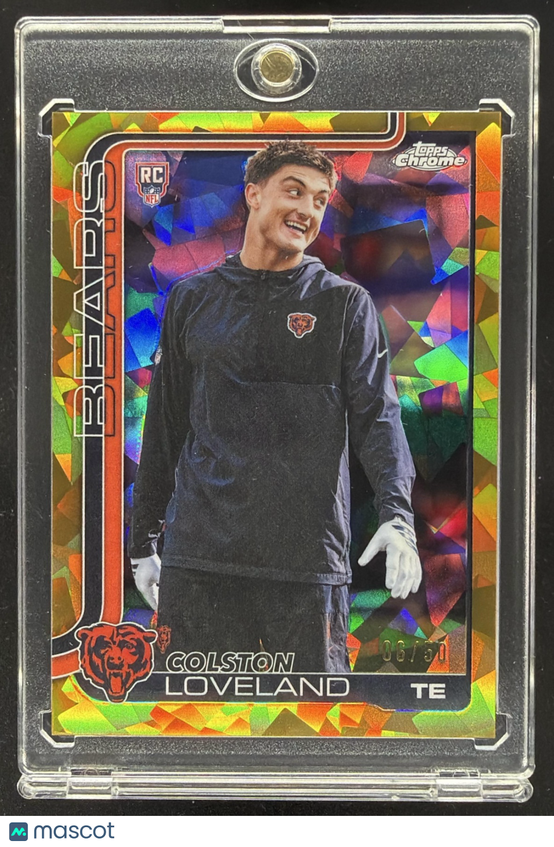 2025 Topps Chrome Colston Loveland #345 Rookie Image Variation Gold Refractor /50 SP RC