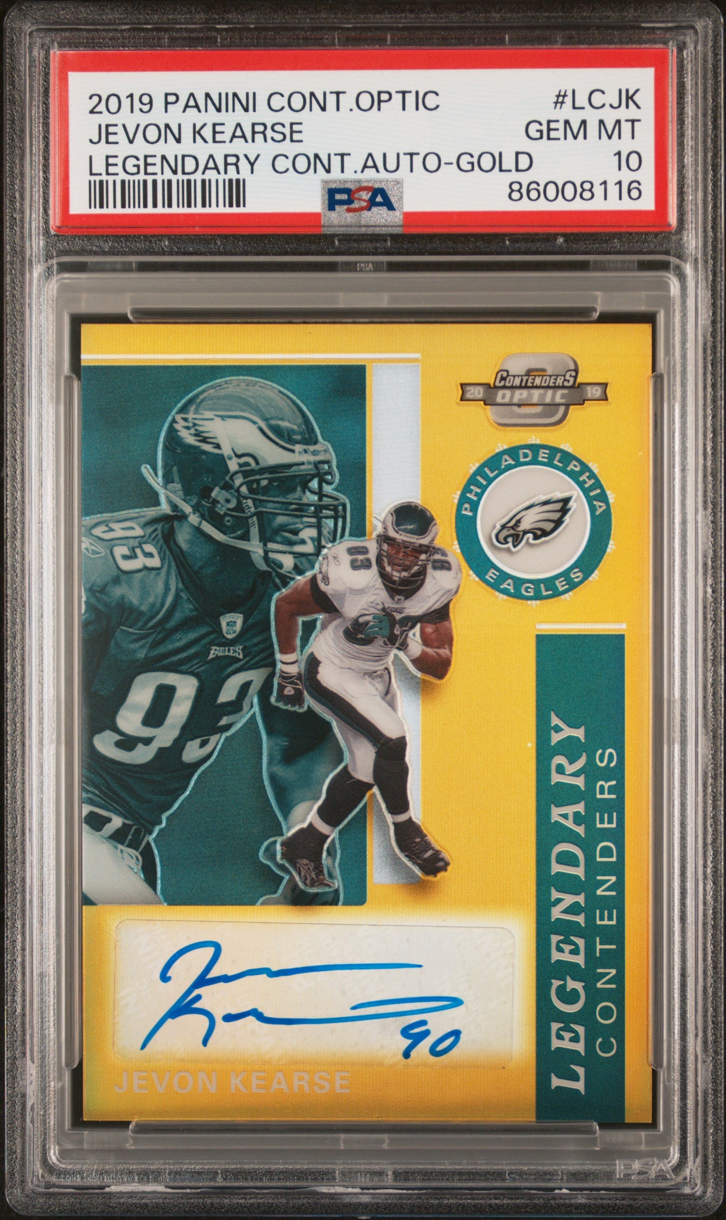 2019 Optic Contenders Jevon Kearse Gold Auto /10 PSA 10