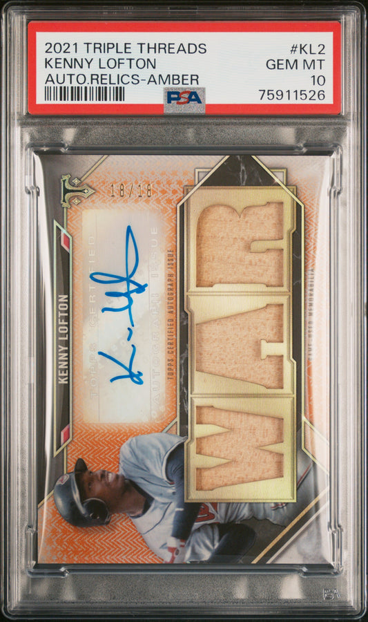 2021 Triple Threads Kenny Lofton Patch Auto 18/18 PSA 10