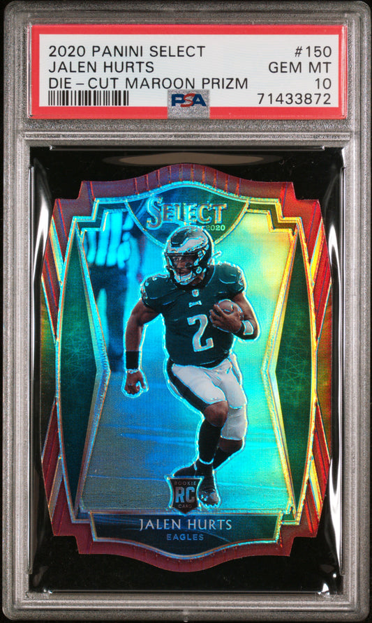 2020 Select Jalen Hurts Die-Cut Maroon Prizm PSA 10 RC