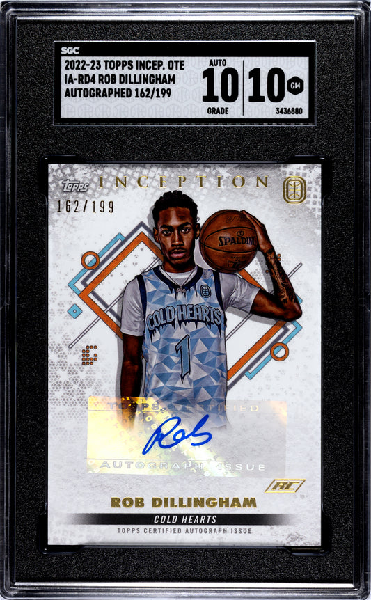 2022 Inception Rob Dillingham Rookie Auto /199 SGC 10/10