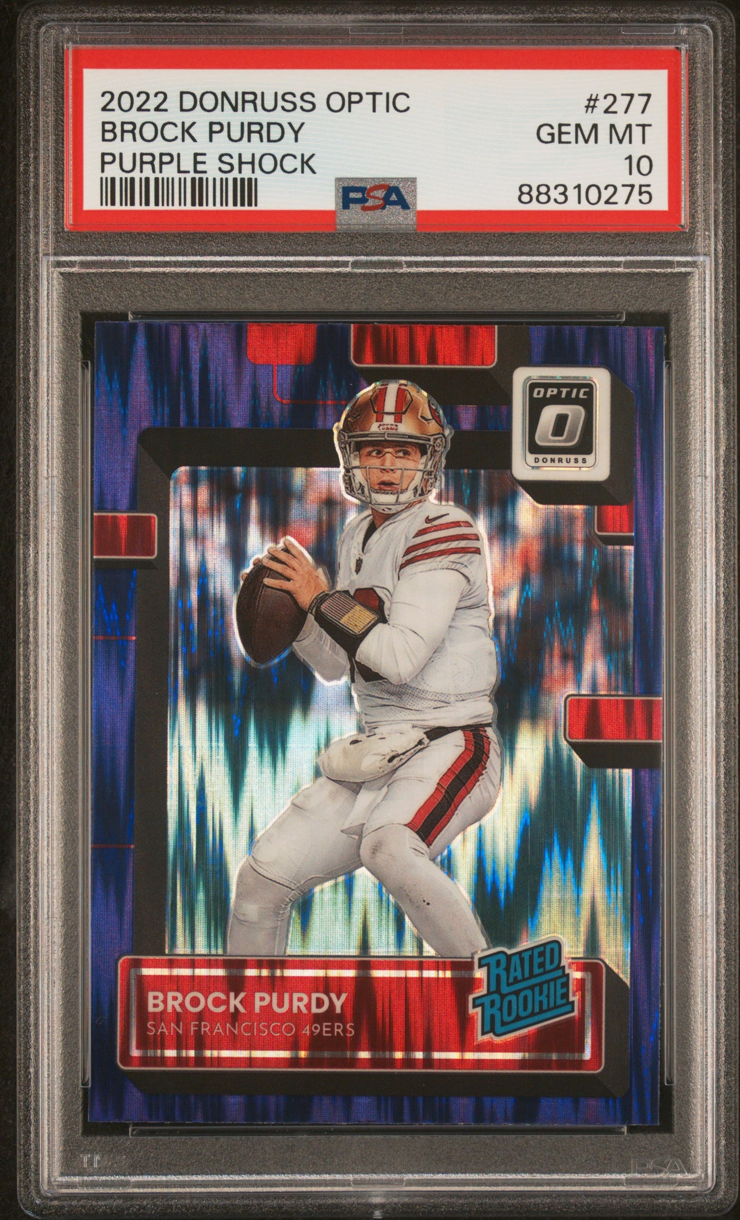 2020 Optic Brock Purdy Purple Shock PSA 10 RC